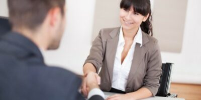 woman interviewing a man