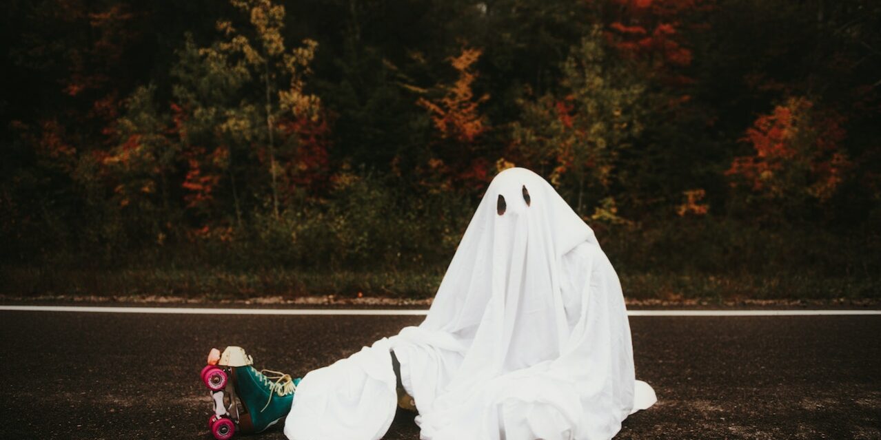 roller skating sheet ghost taken by the sunday scaries